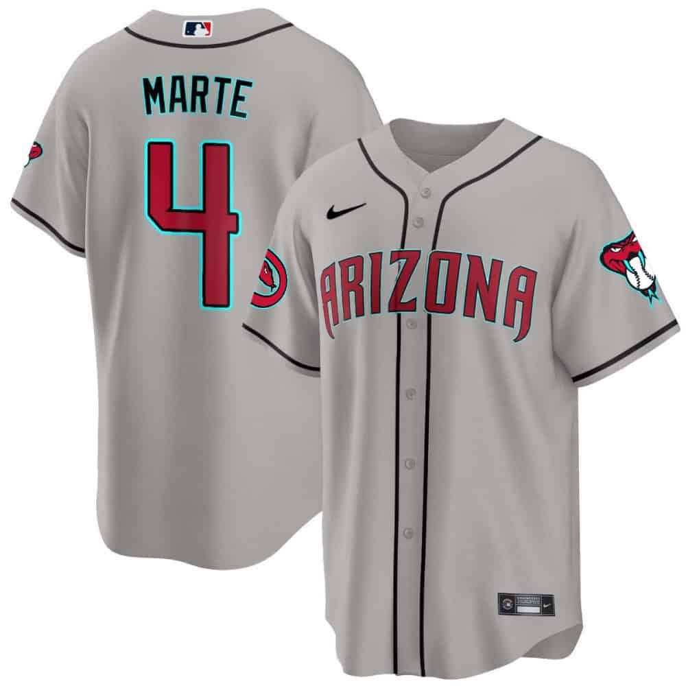 Men Arizona Diamondback #4 Marte Grey 2024 Nike Cool Base MLB Jersey->indianapolis colts->NFL Jersey
